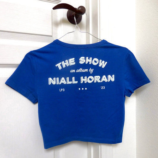 NH The Show Button Front Crop Top Blue