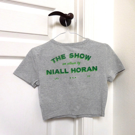 NH The Show Button Front Crop Top Grey