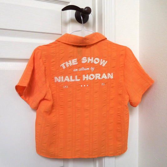 NH The Show Orange Cropped Button Up