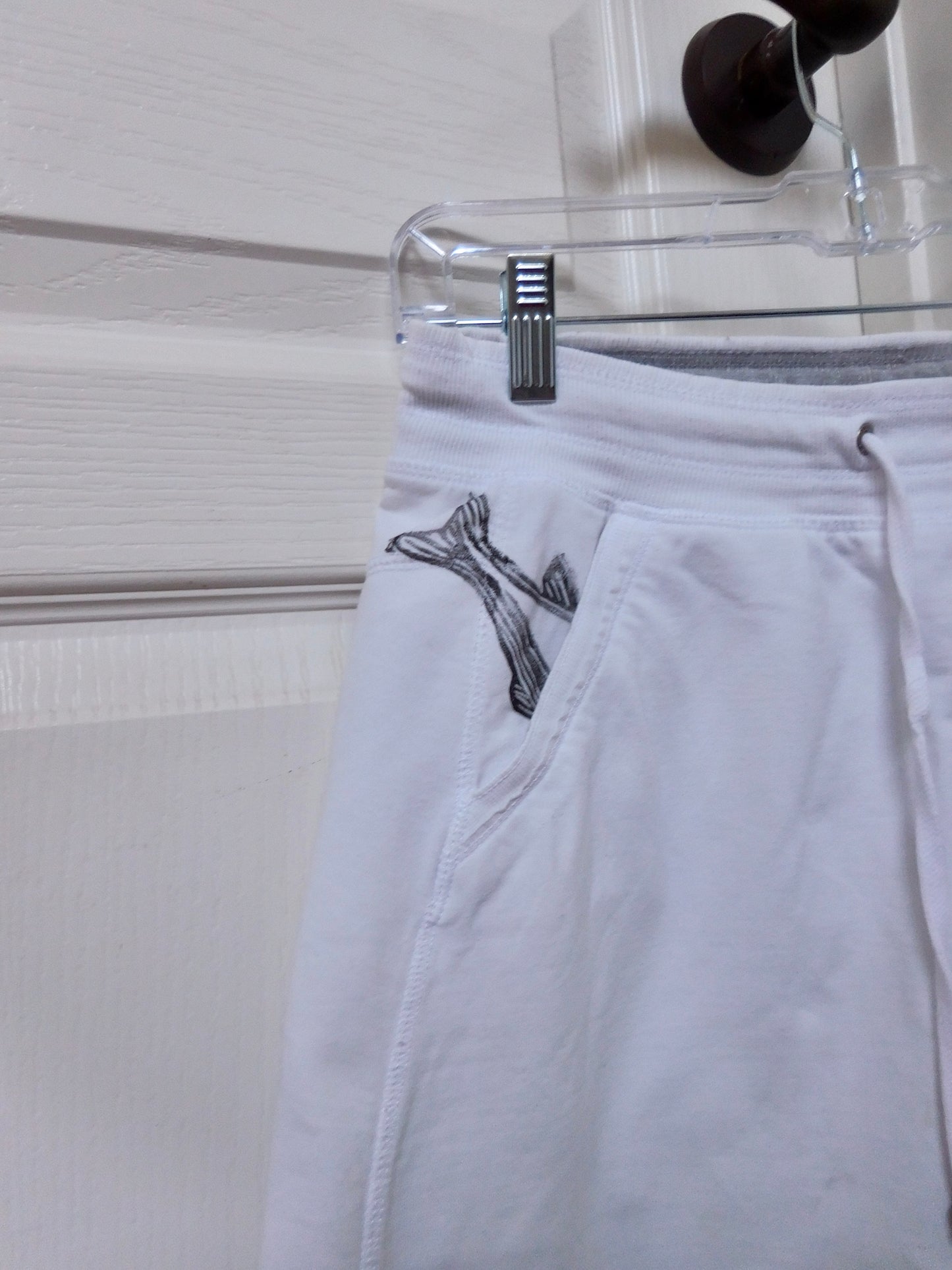 Fish Linoleum Block Print White Mini Skirt