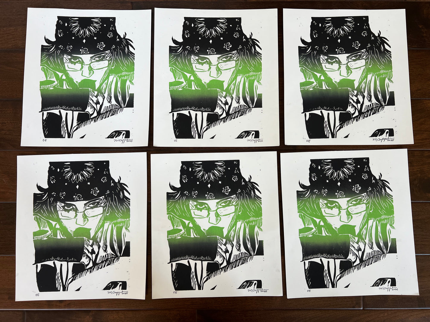 'Guess' Linoleum Block Print
