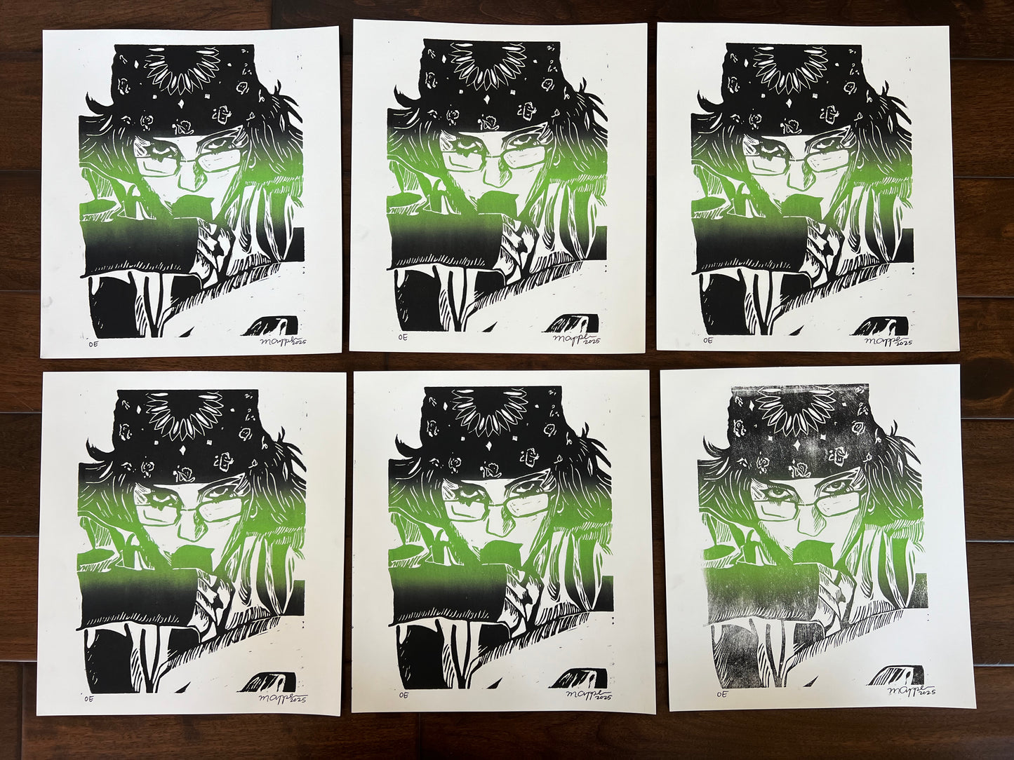 'Guess' Linoleum Block Print