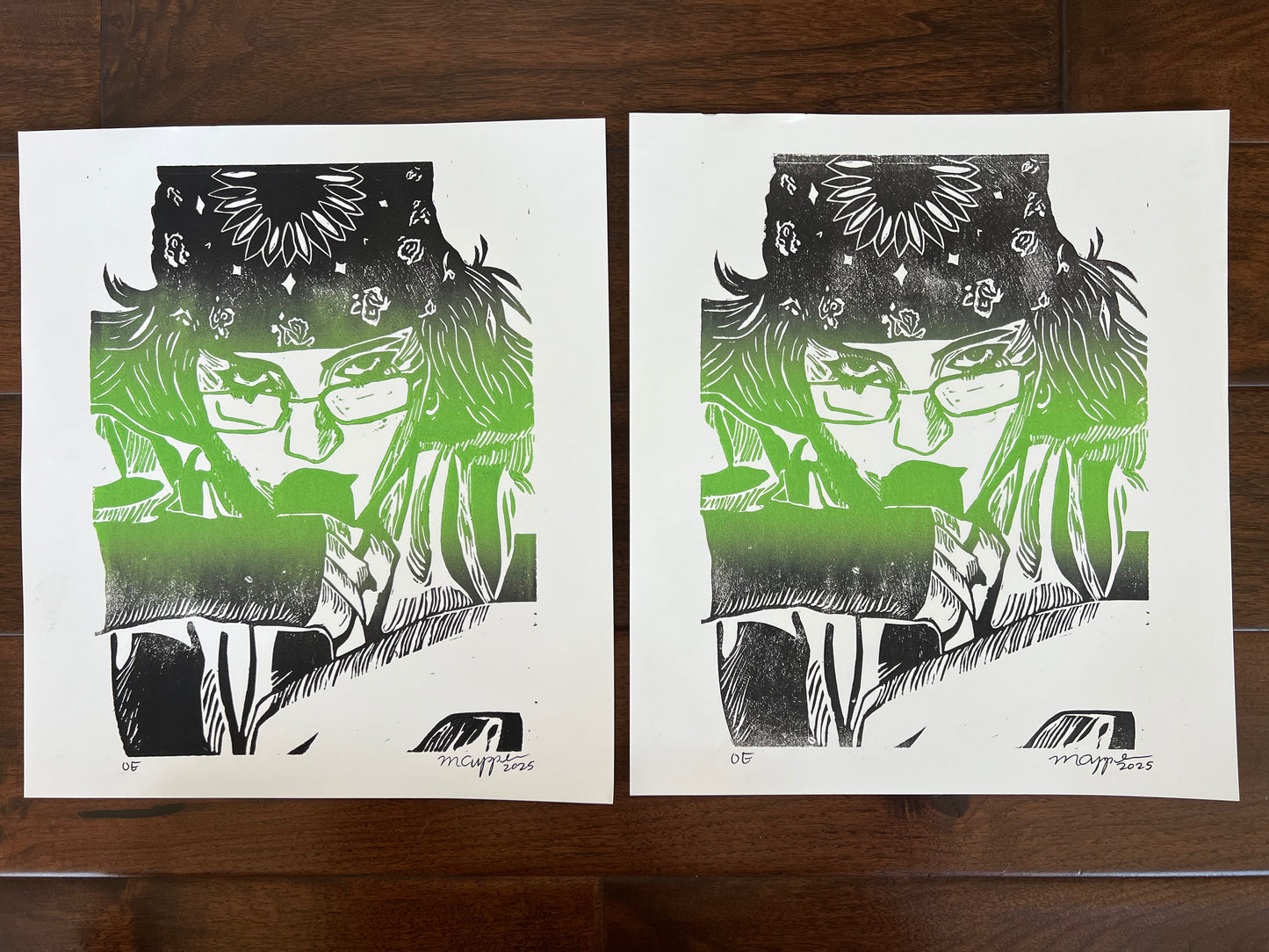 'Guess' Linoleum Block Print