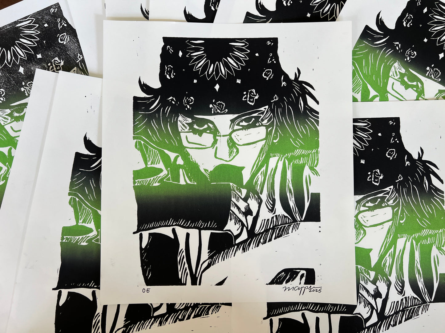'Guess' Linoleum Block Print