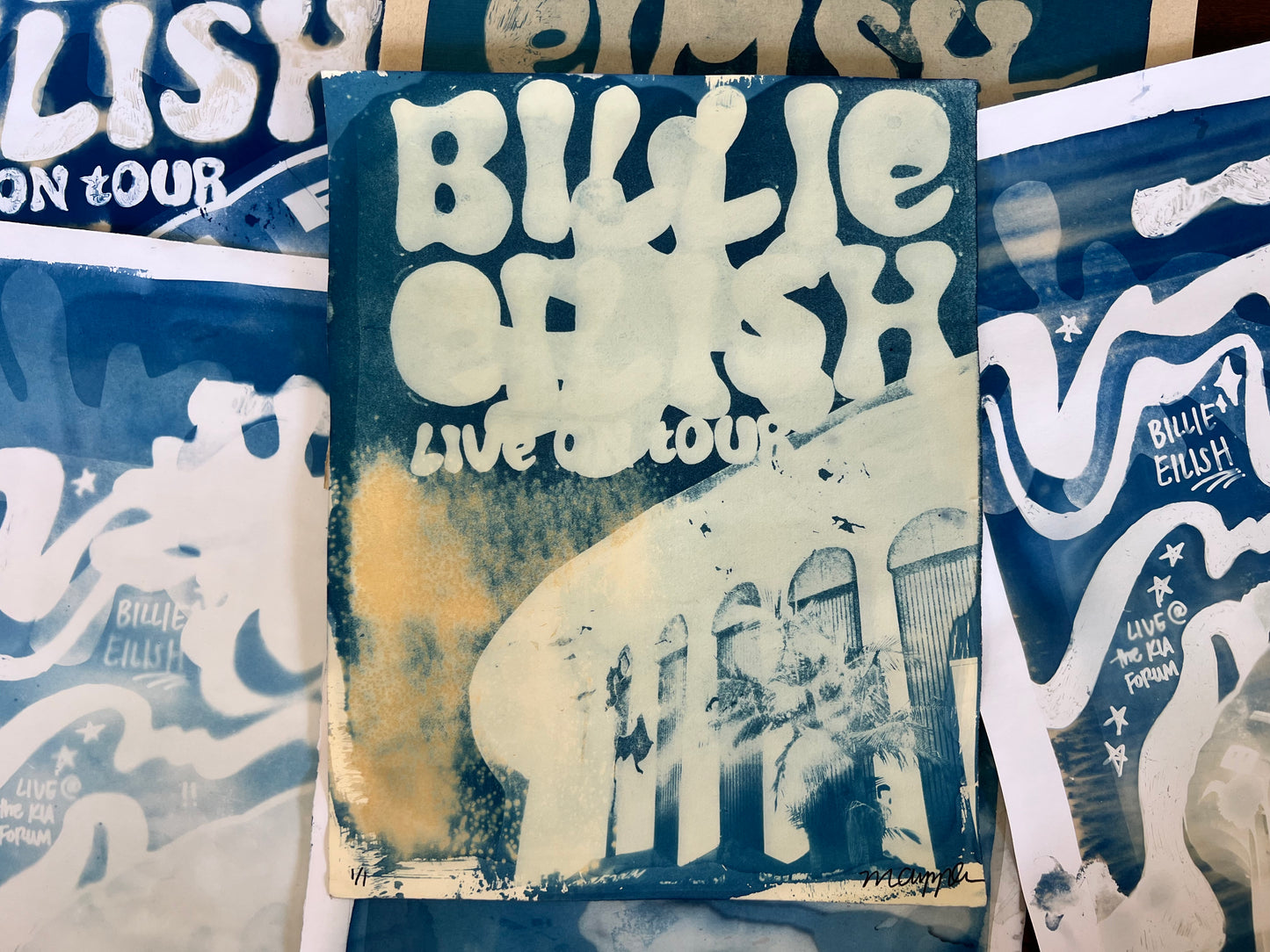 'Billie at the Forum' Cyanotype Print