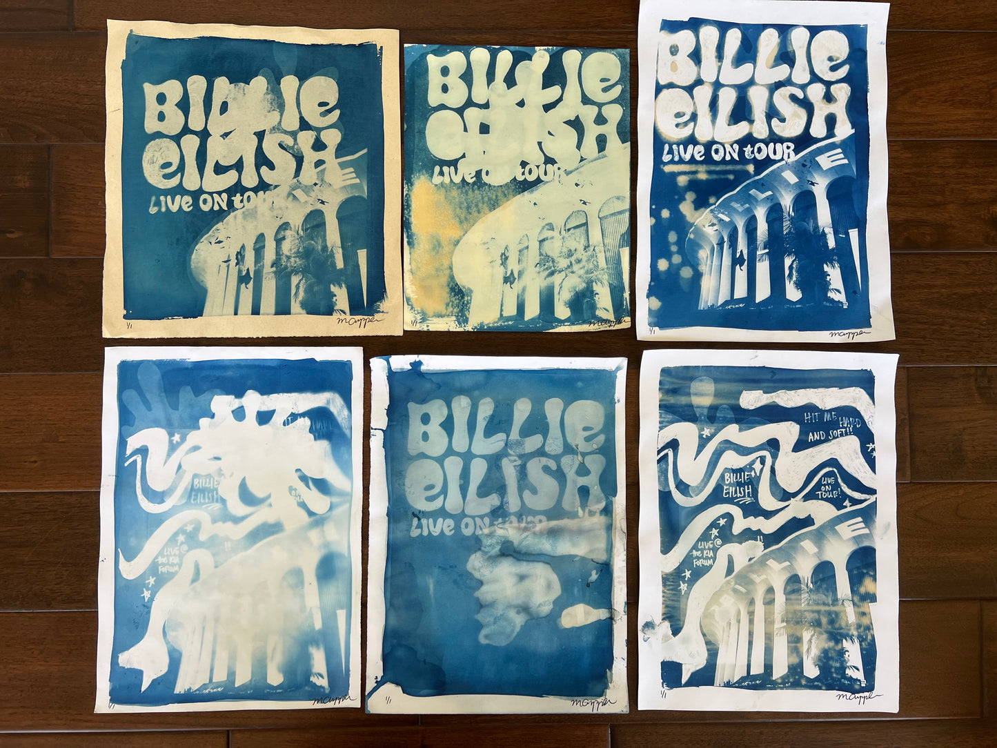 'Billie at the Forum' Cyanotype Print