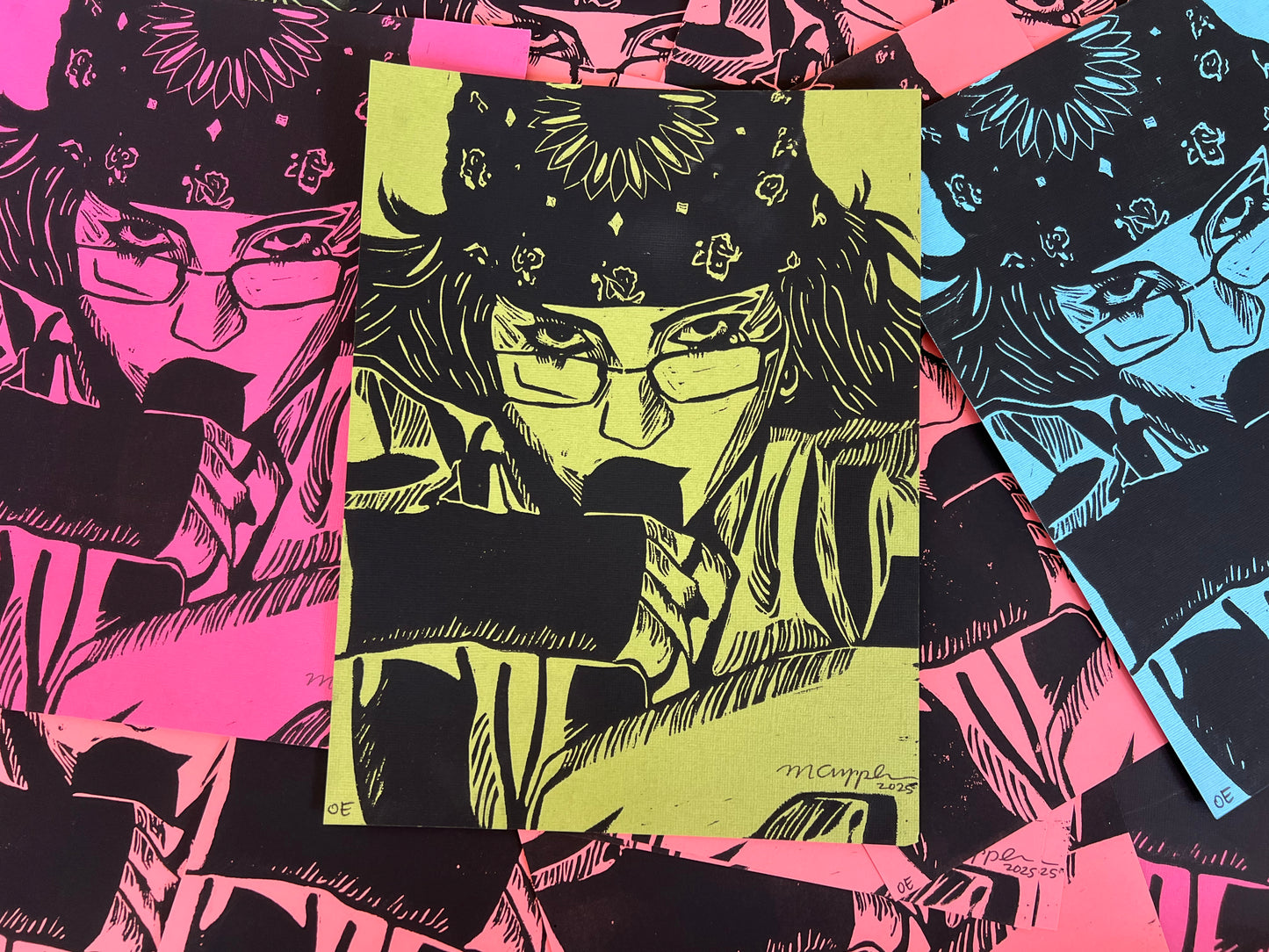 'Guess' Edition 2 Linoleum Block Print