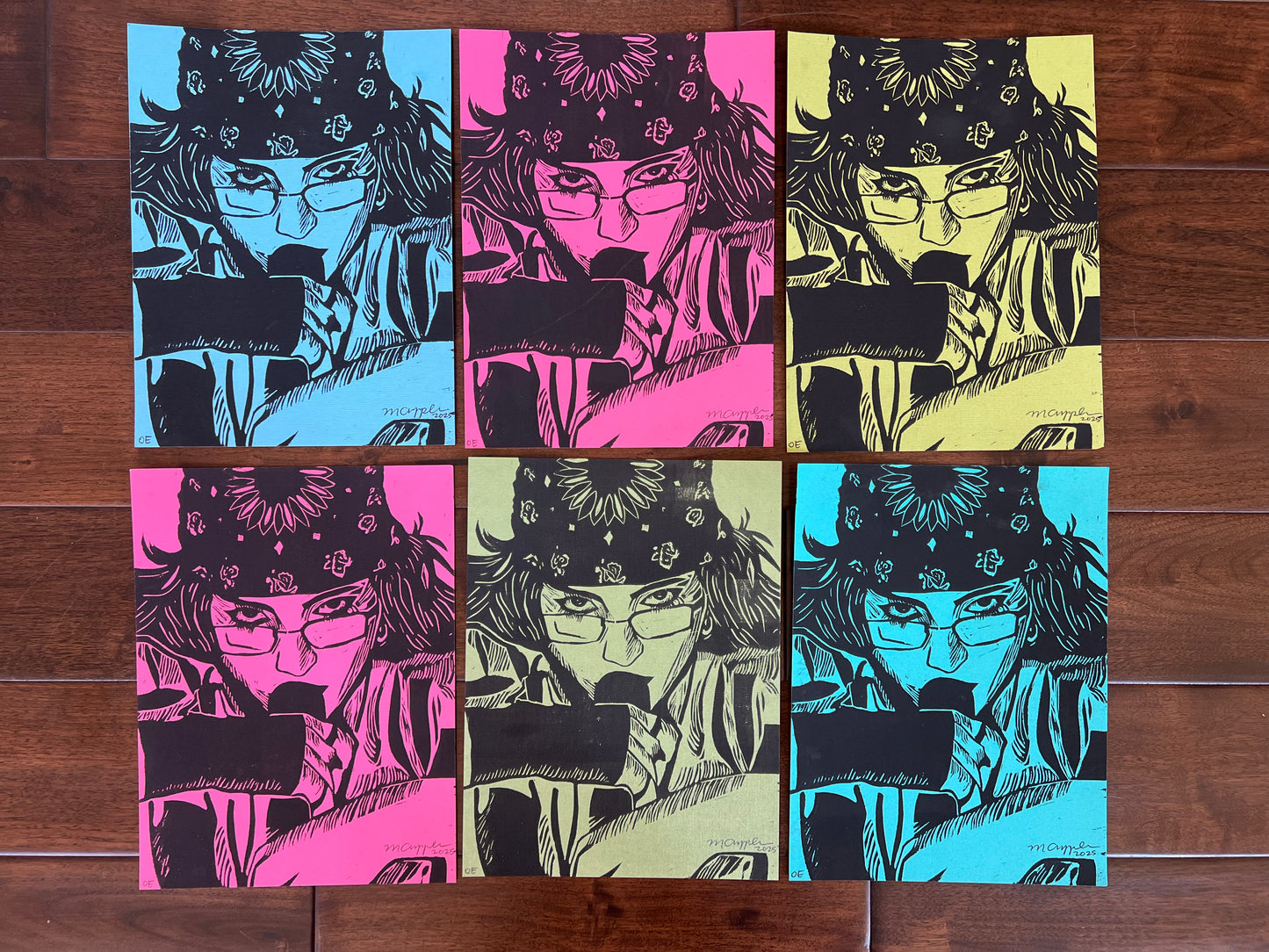 'Guess' Edition 2 Linoleum Block Print