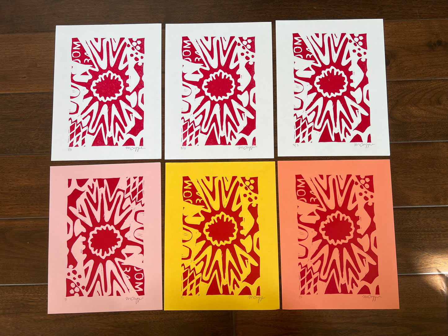 Abstract Linoleum Block Print