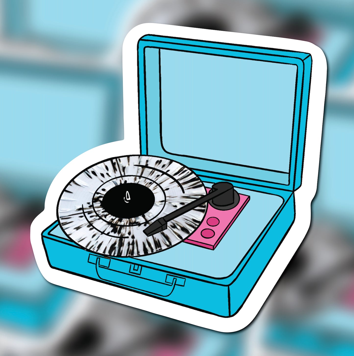 Record Player Glossy Sticker