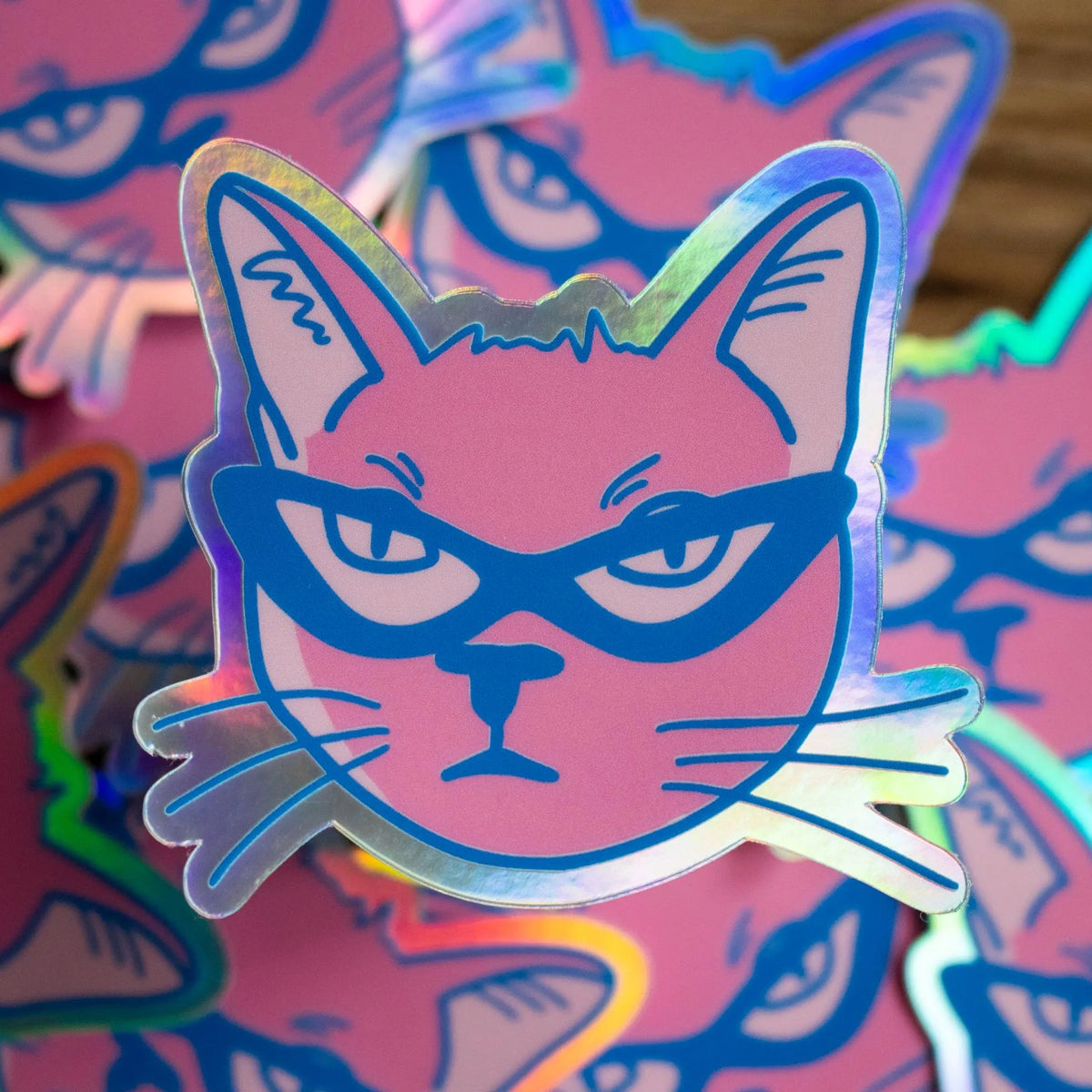 Greg the Cat Glossy Holographic Sticker