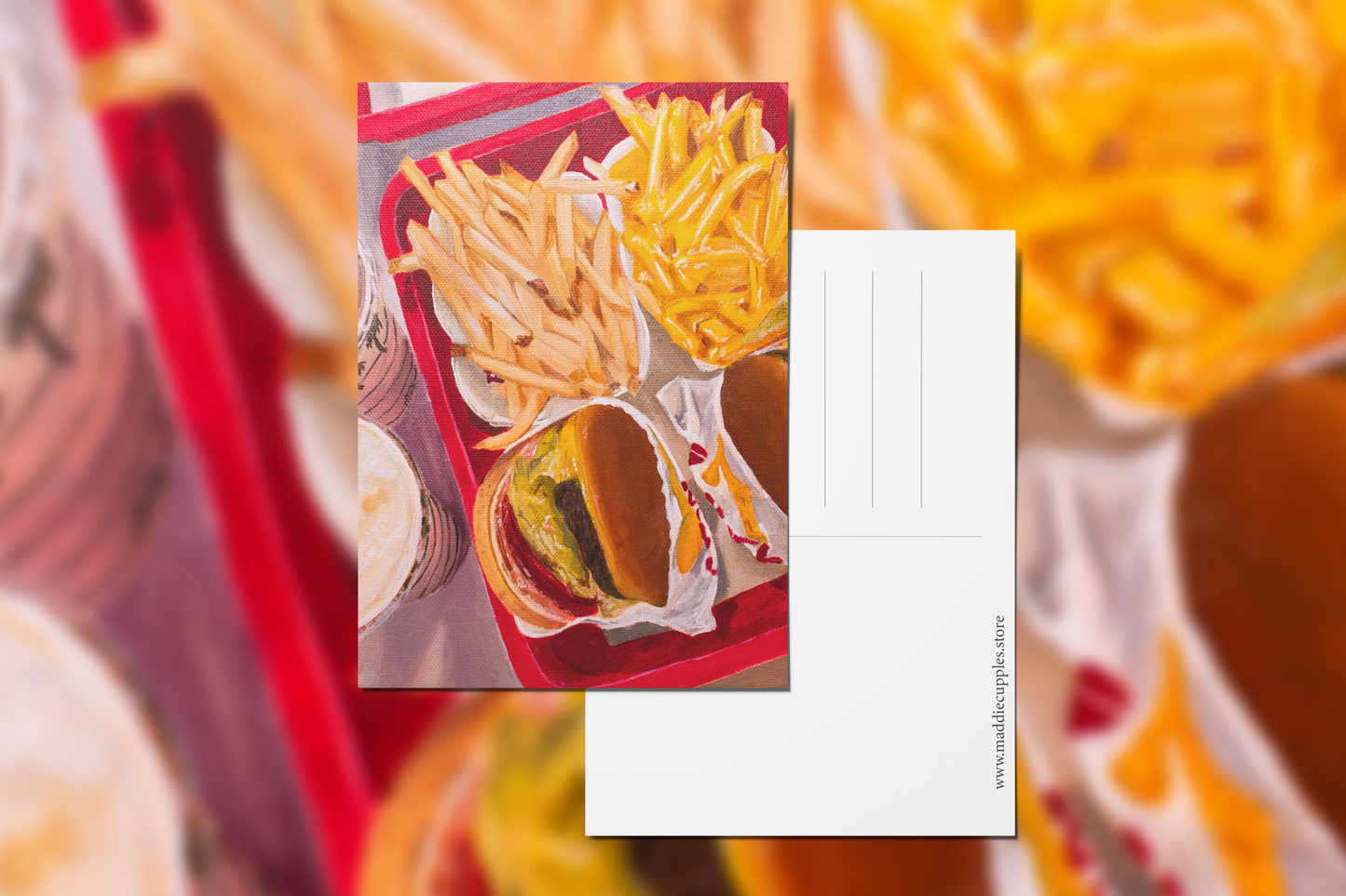 "Siri Play Yummy" In-N-Out Acrylic Painting Postcard