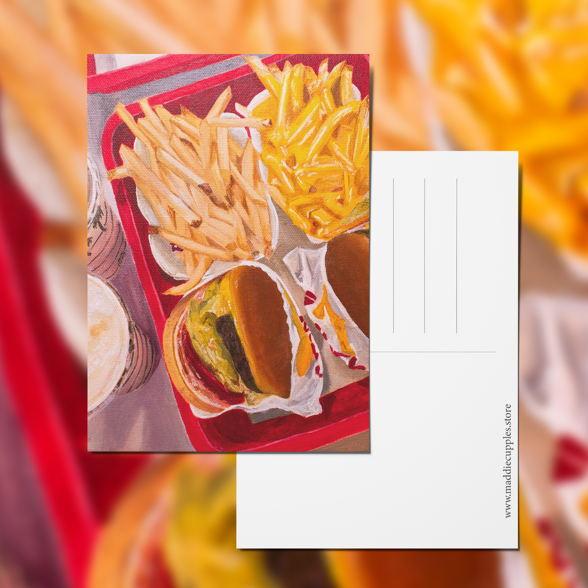 "Siri Play Yummy" Acrylic Painting Art Postcard