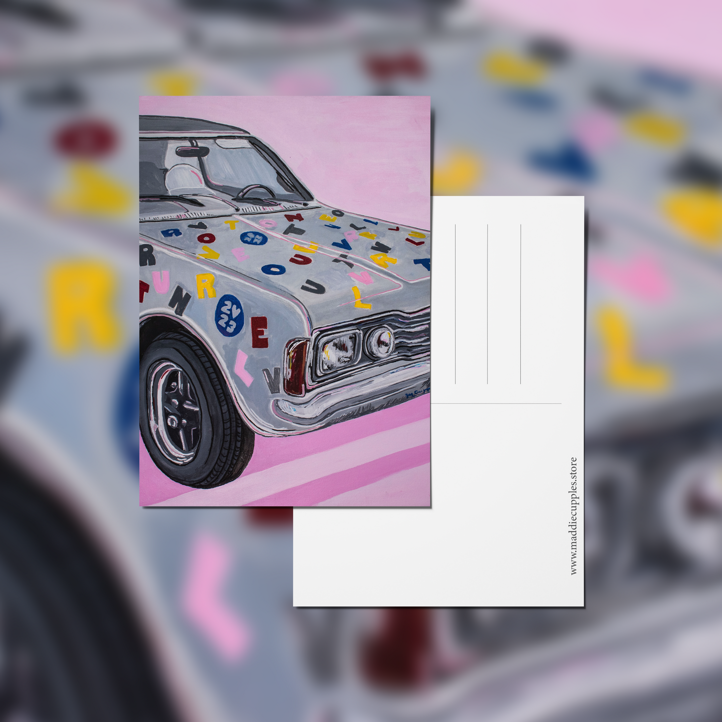 "Love on Tour" Acrylic Painting Art Postcard