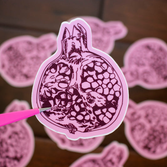 "Pomegranate Blues" Vinyl Sticker