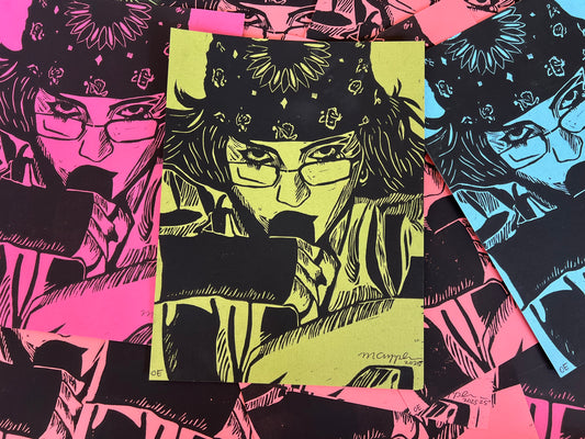 'Guess' Edition 2 Linoleum Block Print