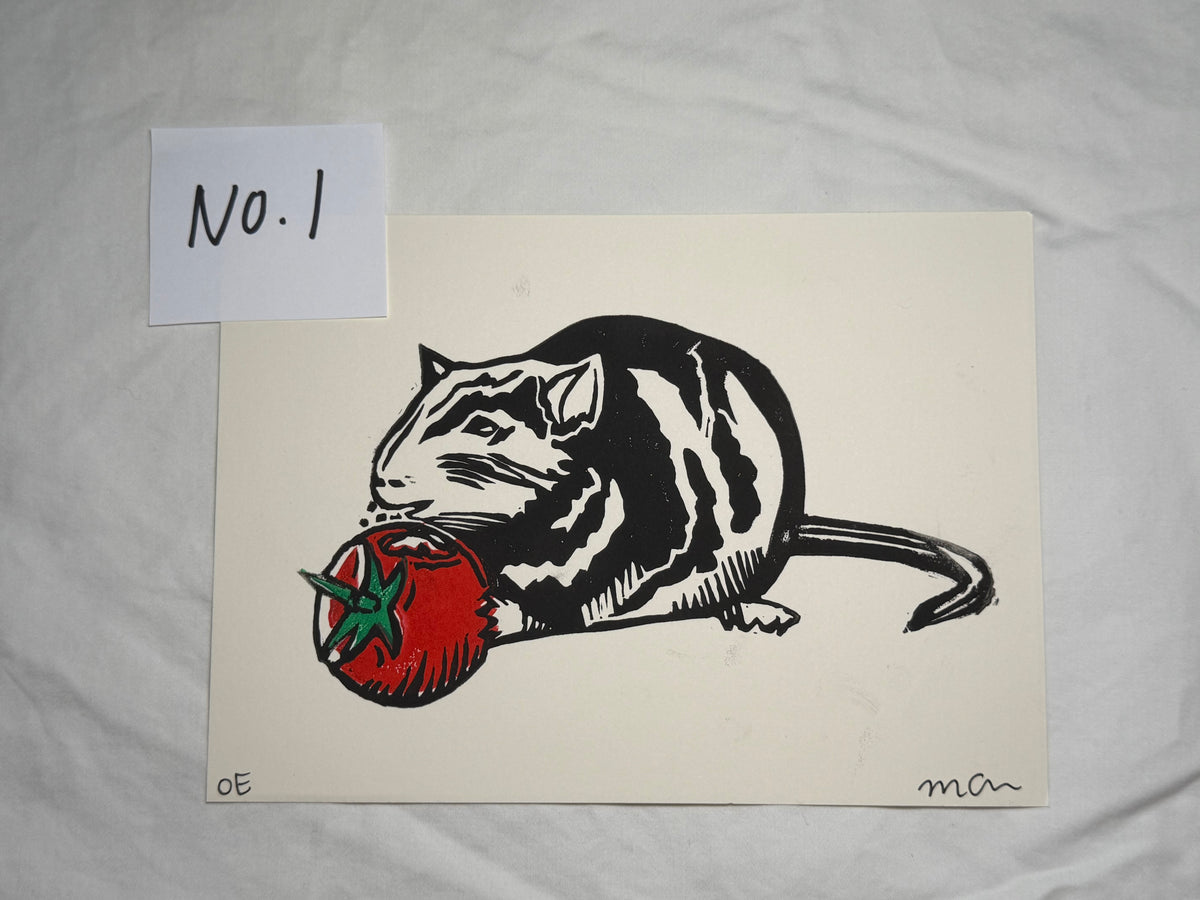 "Mr. Rat" Linoleum Block Print