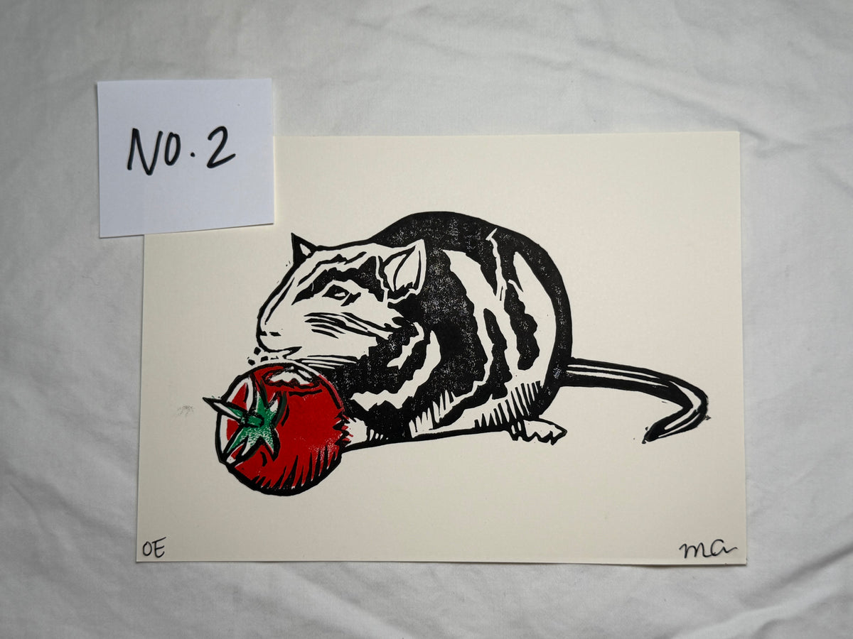 "Mr. Rat" Linoleum Block Print