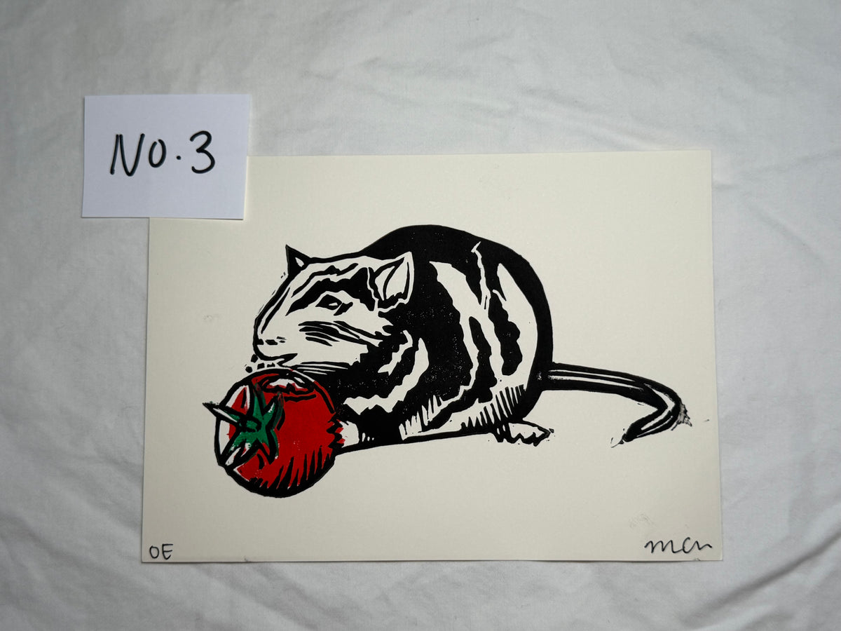 "Mr. Rat" Linoleum Block Print