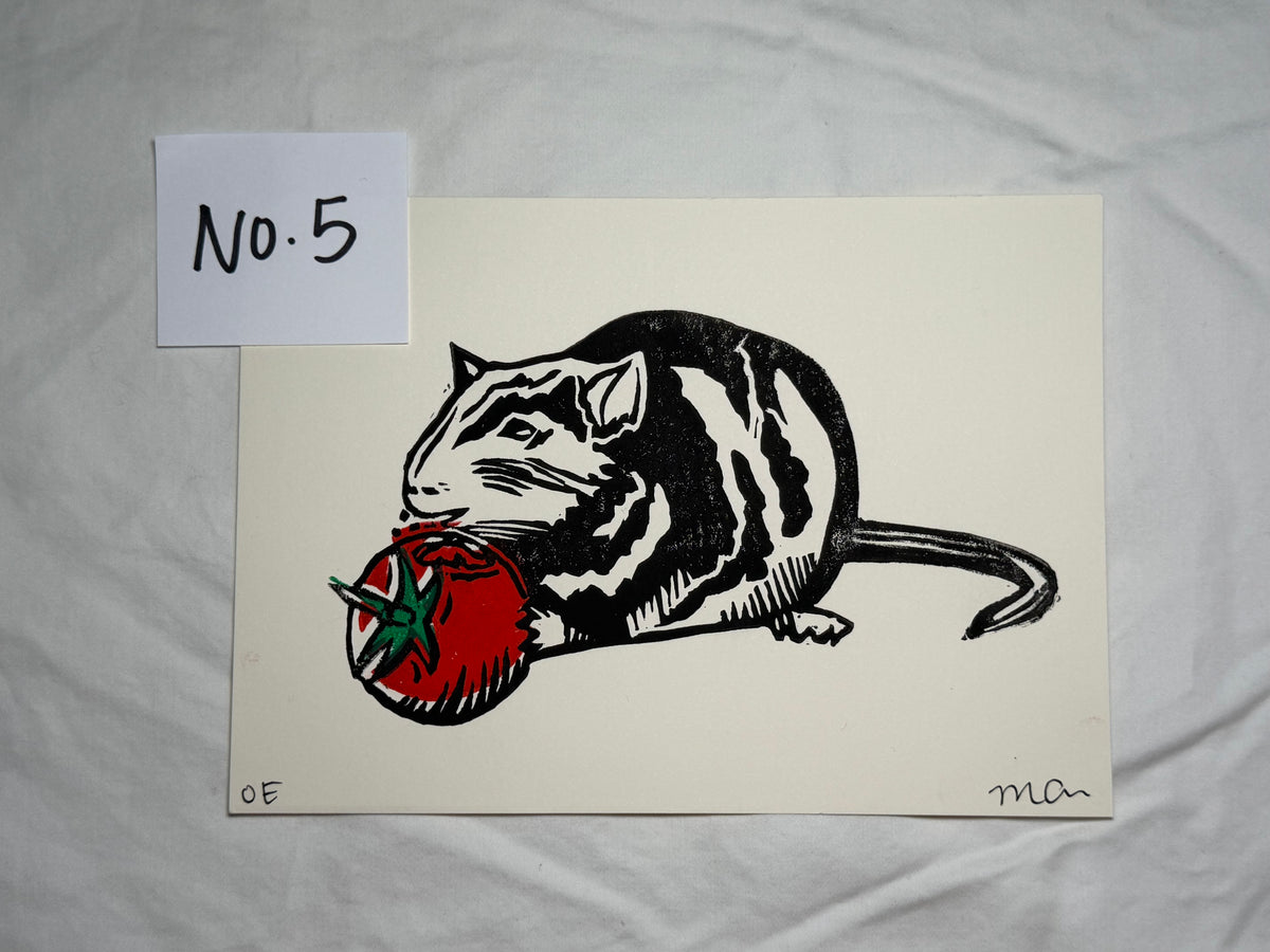 "Mr. Rat" Linoleum Block Print