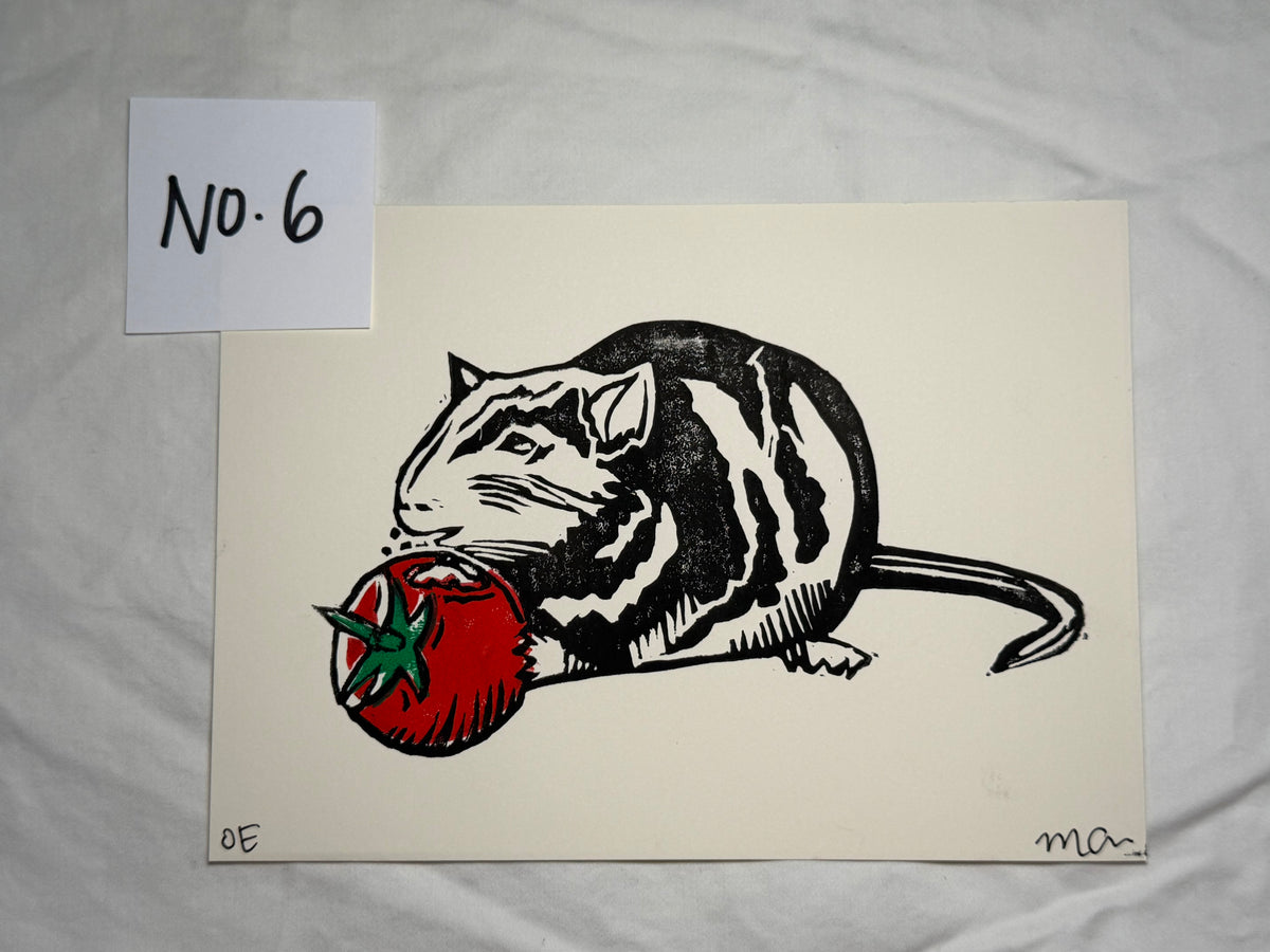 "Mr. Rat" Linoleum Block Print