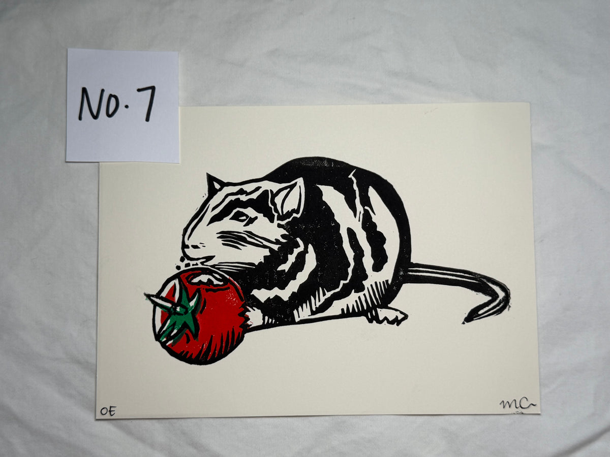 "Mr. Rat" Linoleum Block Print