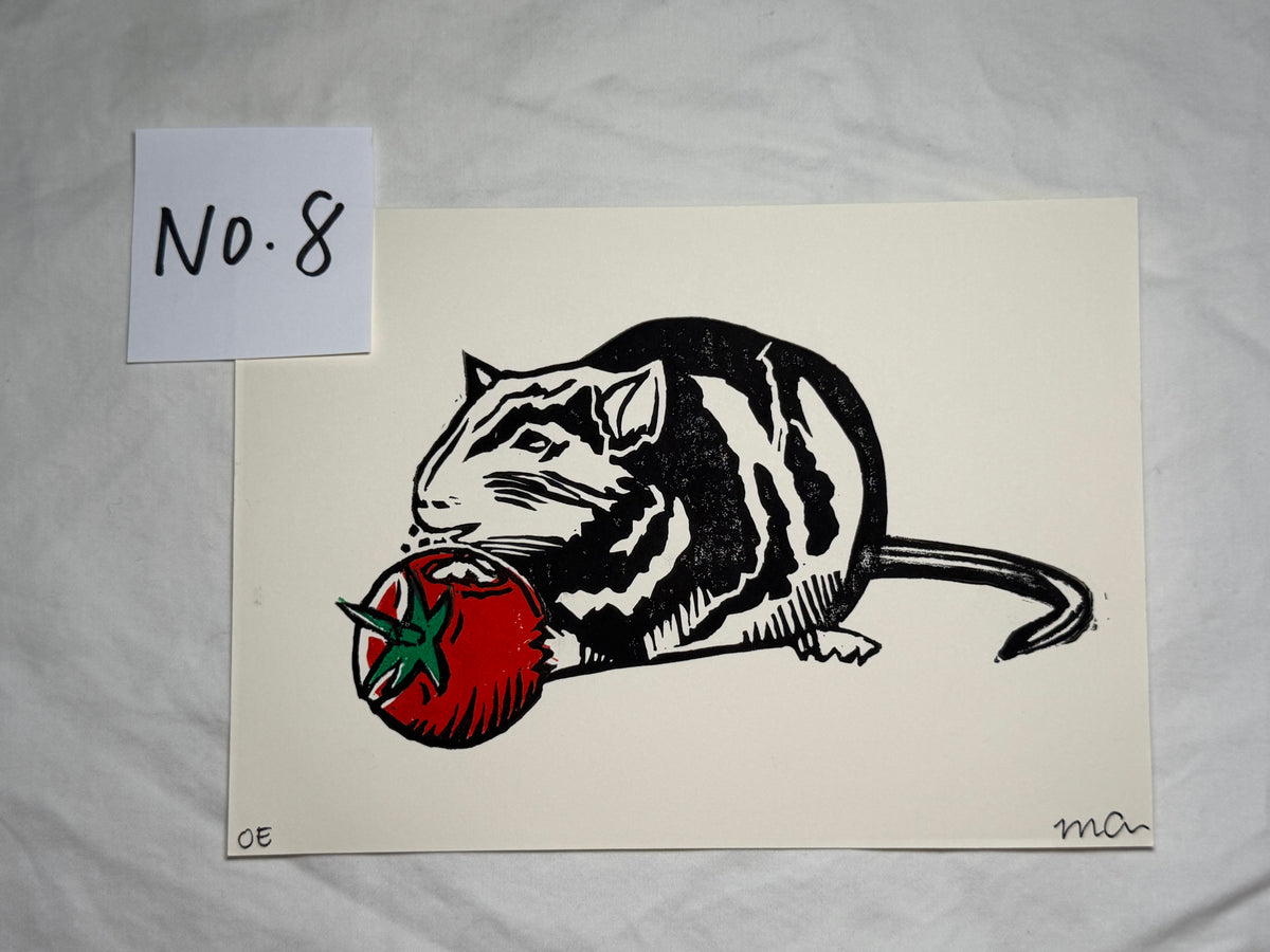 "Mr. Rat" Linoleum Block Print