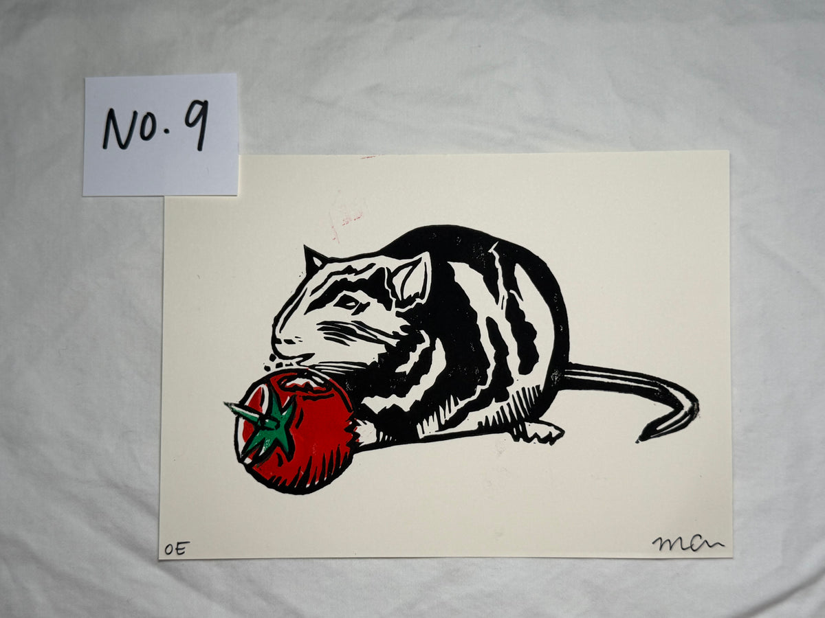 "Mr. Rat" Linoleum Block Print