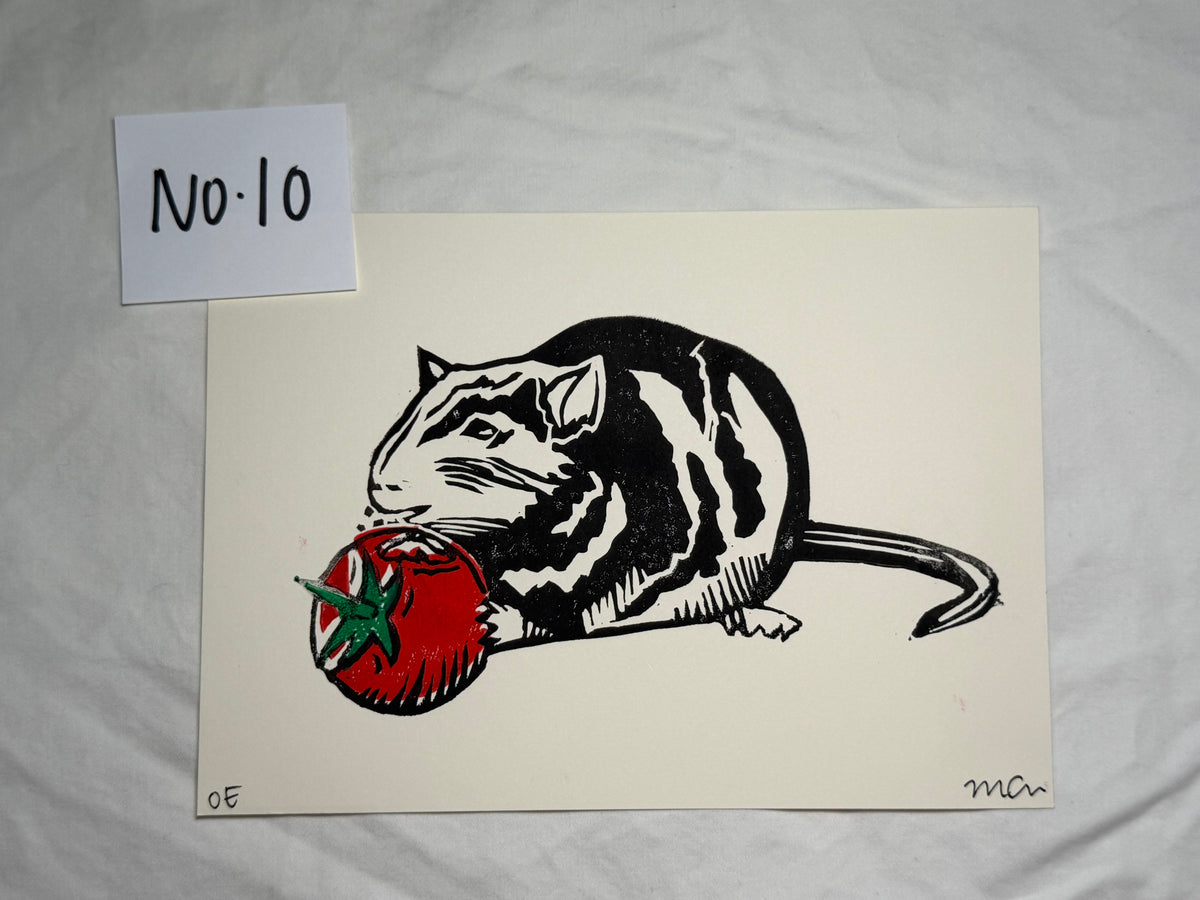 "Mr. Rat" Linoleum Block Print