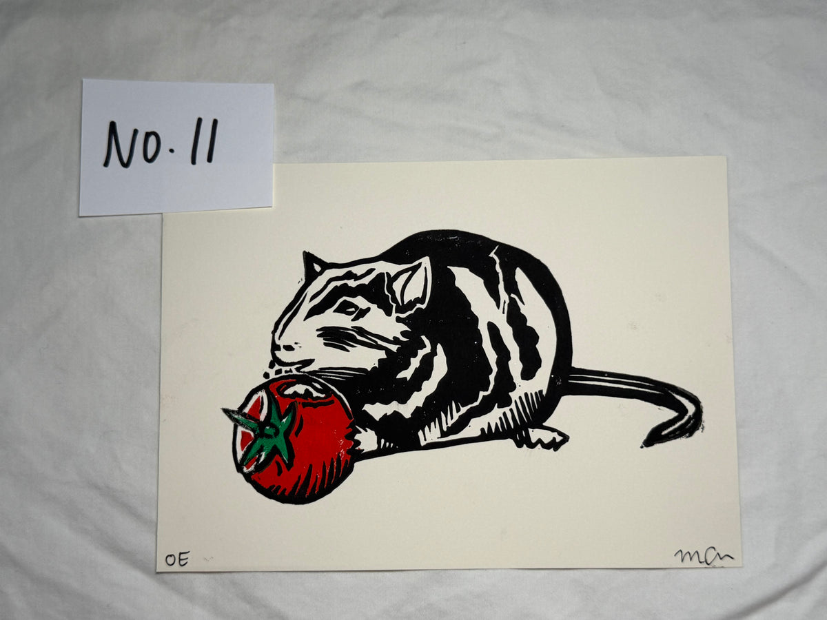 "Mr. Rat" Linoleum Block Print