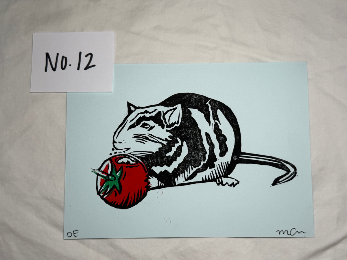 "Mr. Rat" Linoleum Block Print