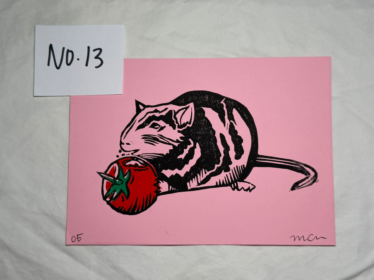 "Mr. Rat" Linoleum Block Print