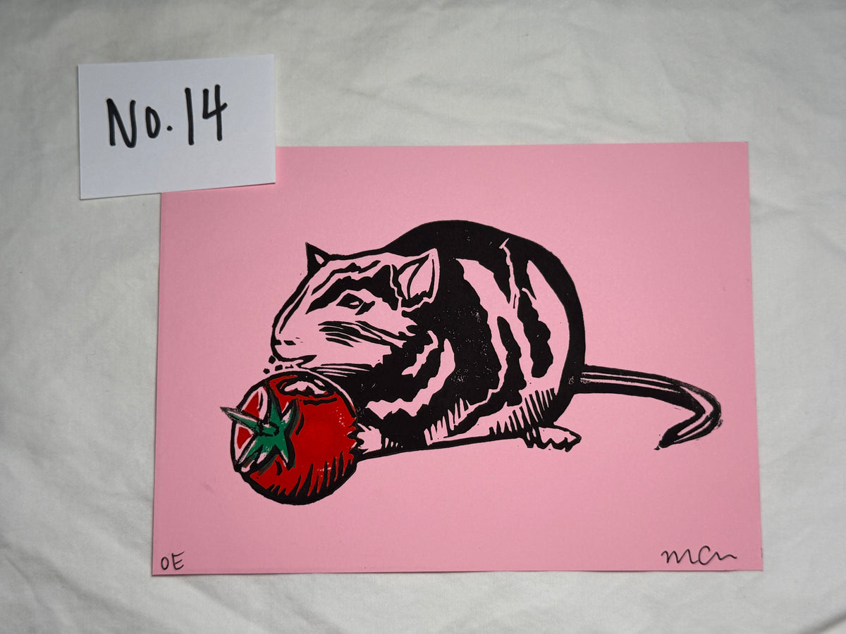 "Mr. Rat" Linoleum Block Print