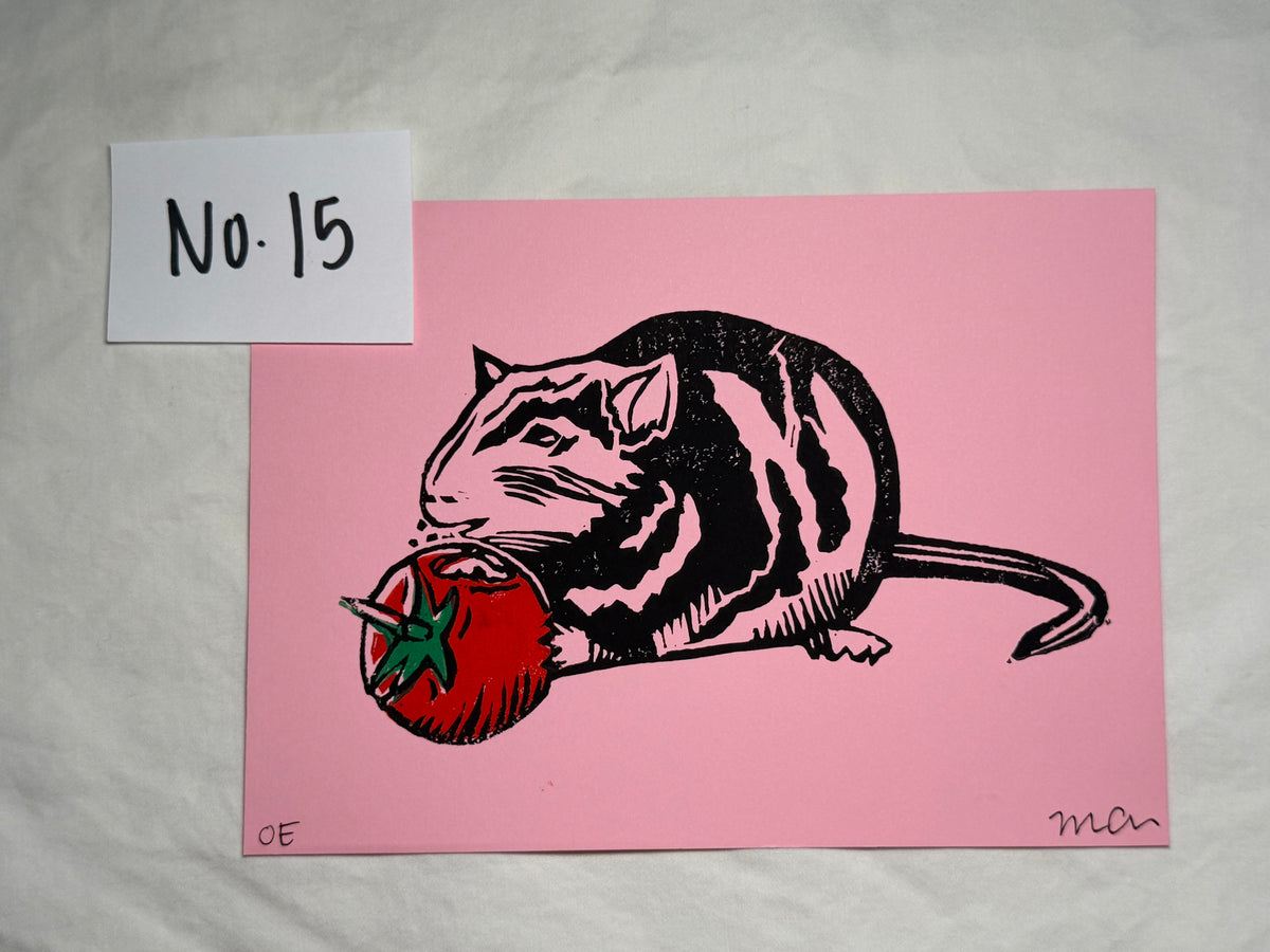 "Mr. Rat" Linoleum Block Print