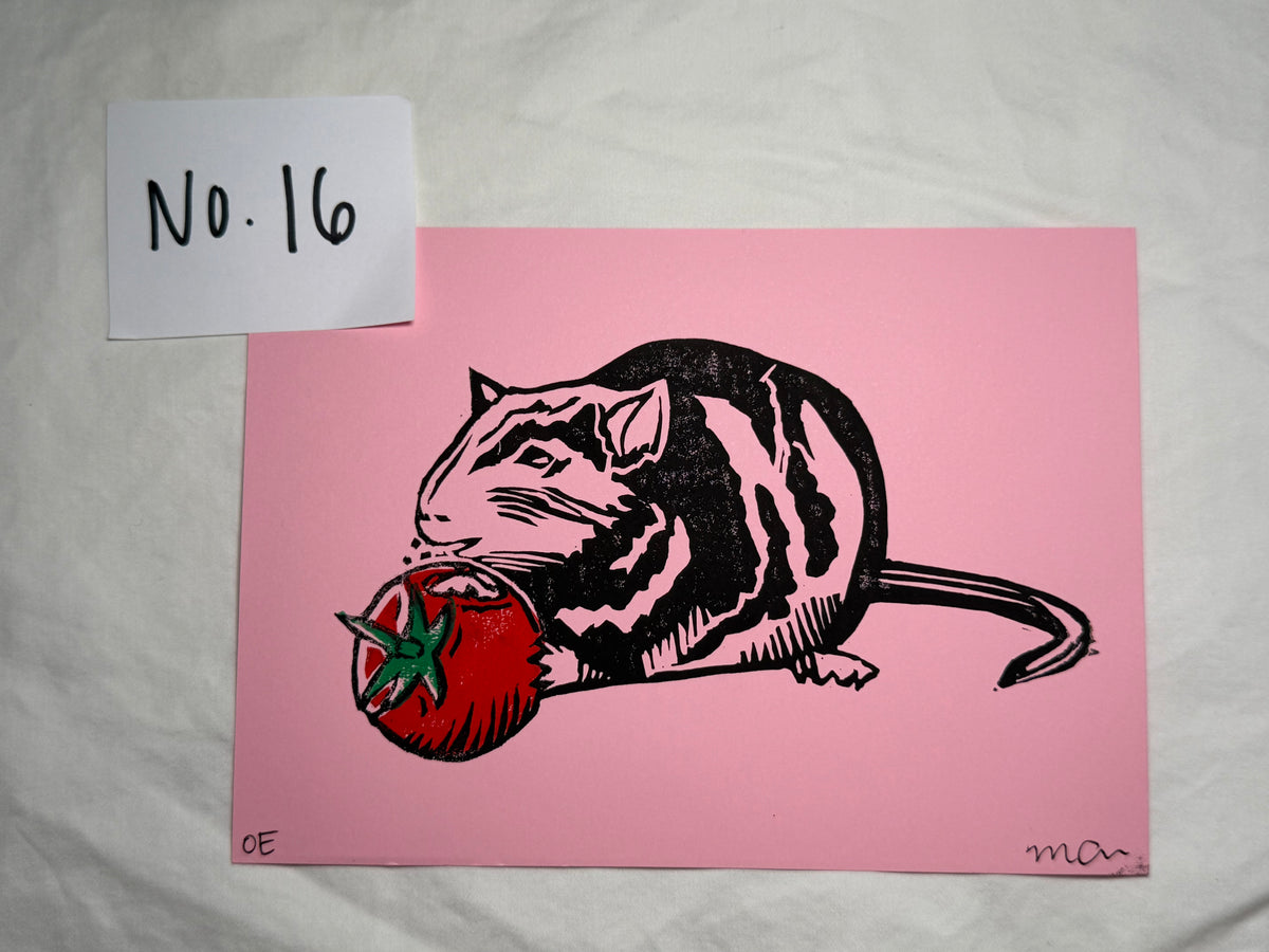 "Mr. Rat" Linoleum Block Print