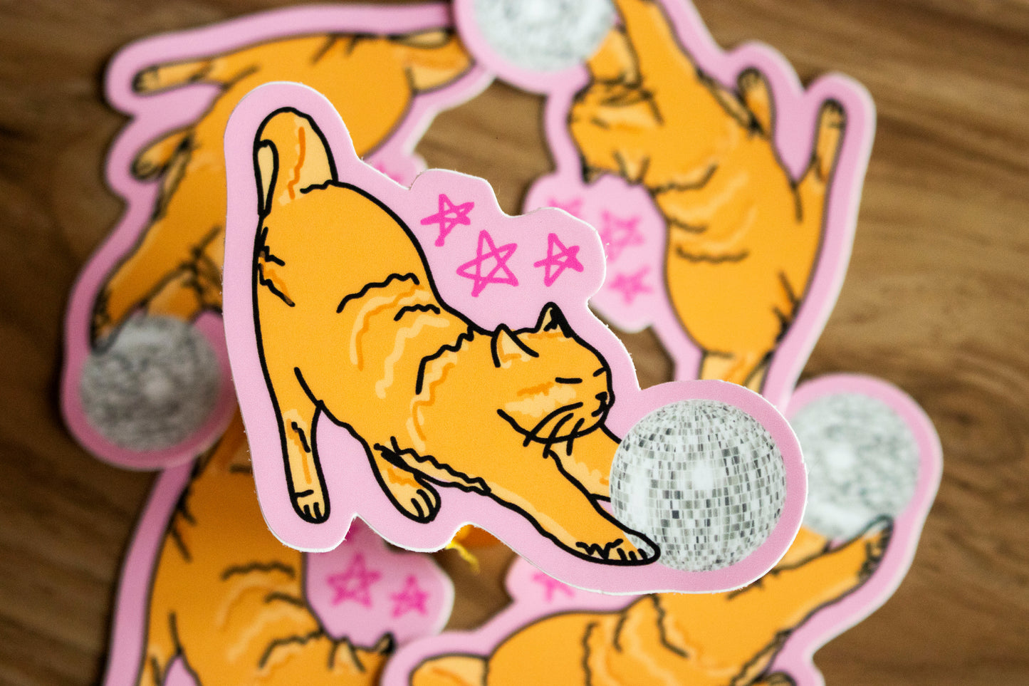Disco Cat Glossy Sticker