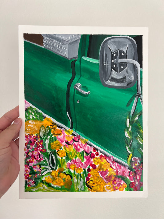 Main Street Flower Truck Original Painting