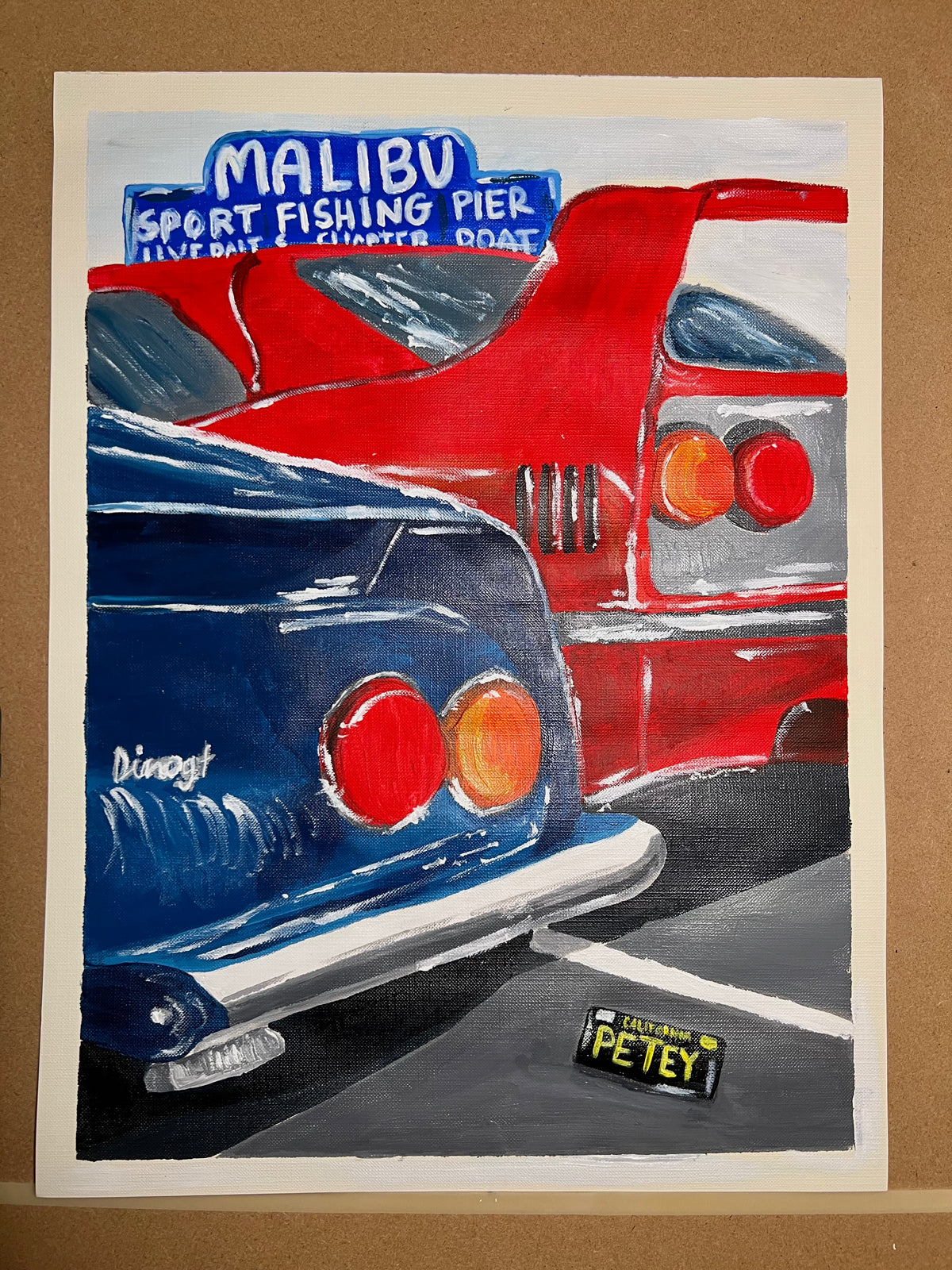 "Malibu Cars" Original Acrylic Painting