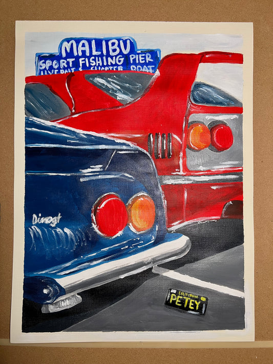 "Malibu Cars" Original Acrylic Painting