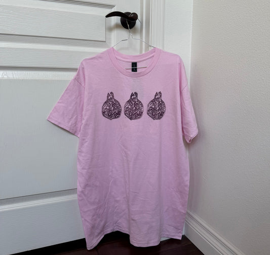 Pomegranate Blues Linoleum Block Printed T-Shirt