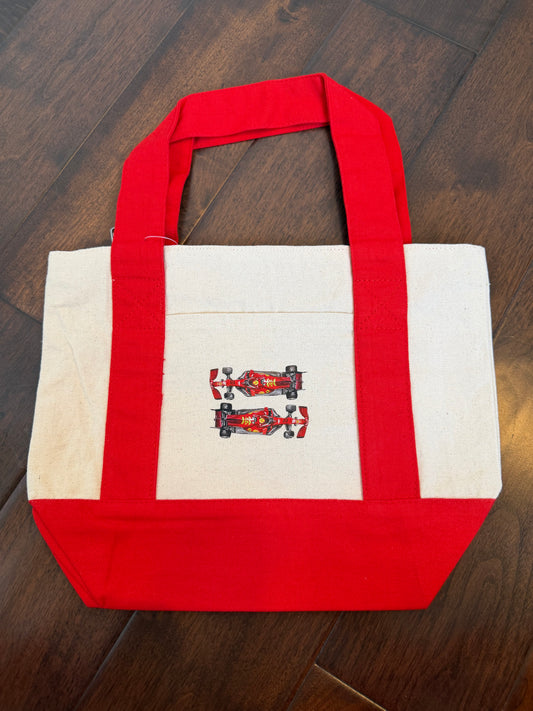 "Pit Stop" Red Mini Tote Bag