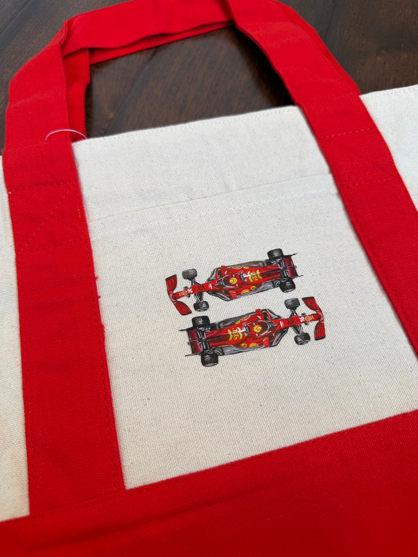 "Pit Stop" Red Mini Tote Bag