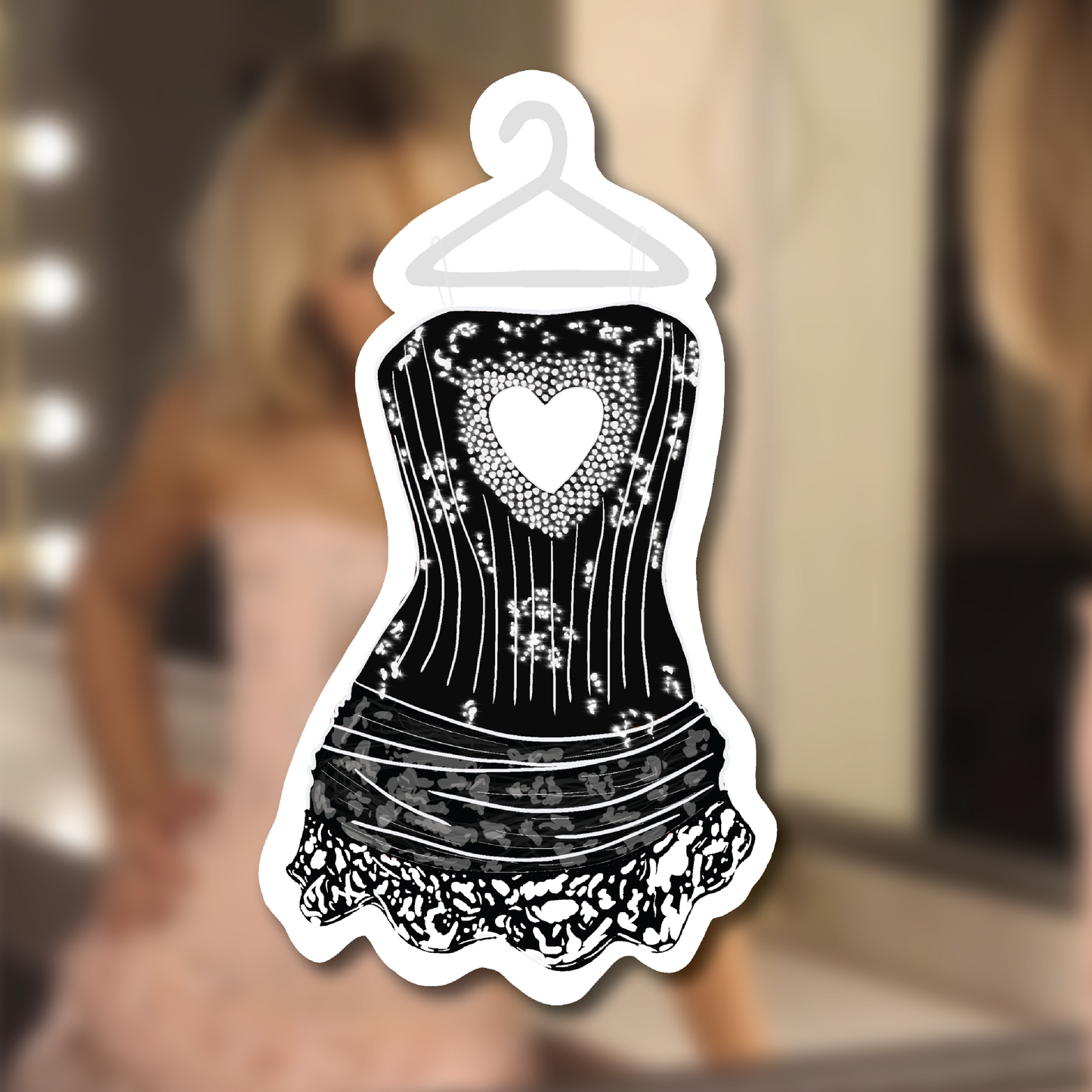 Heart Dress Glossy Stickers