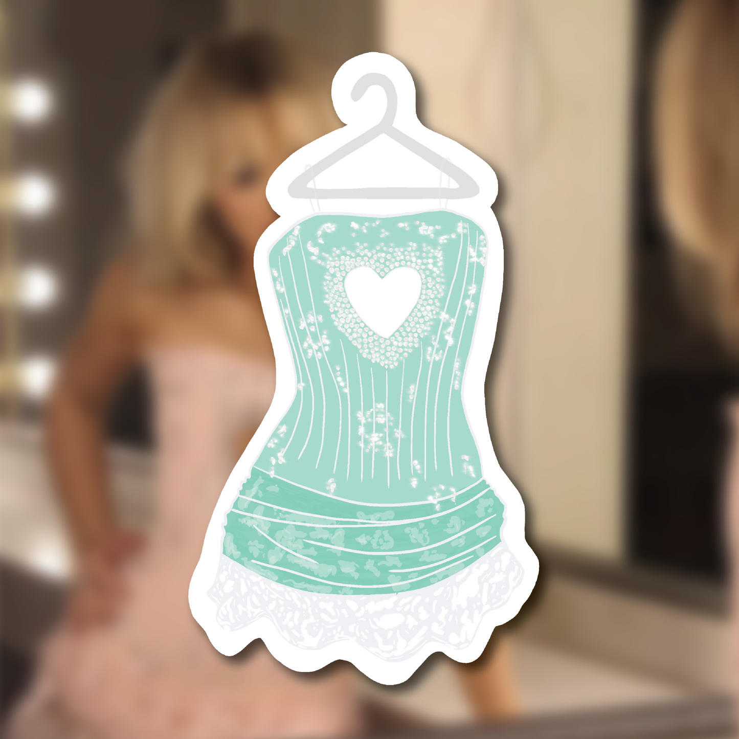 Heart Dress Glossy Stickers