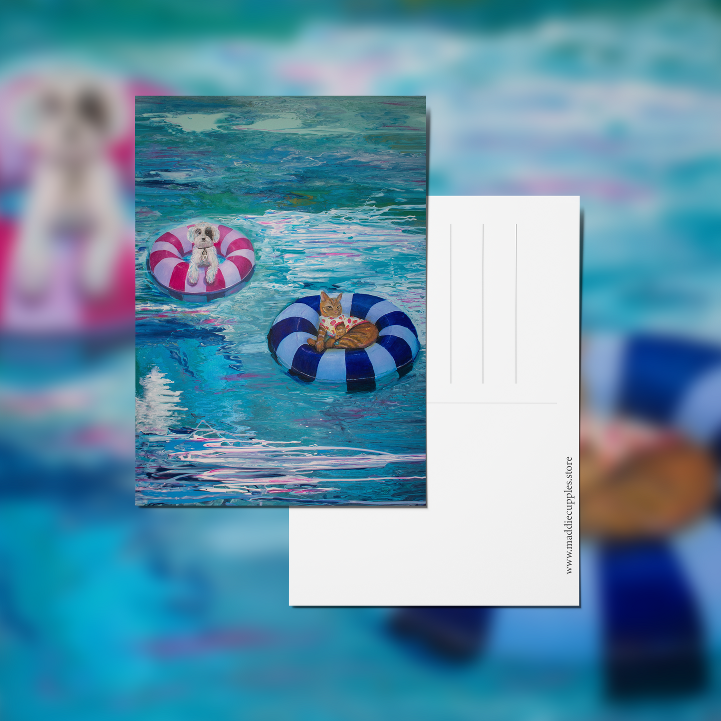"Divas at Sea" Acrylic Painting Art Postcard