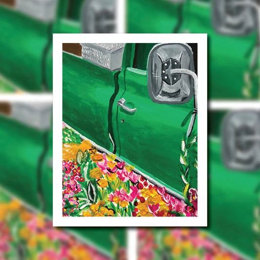 Main Street Flower Truck Giclee Art Print