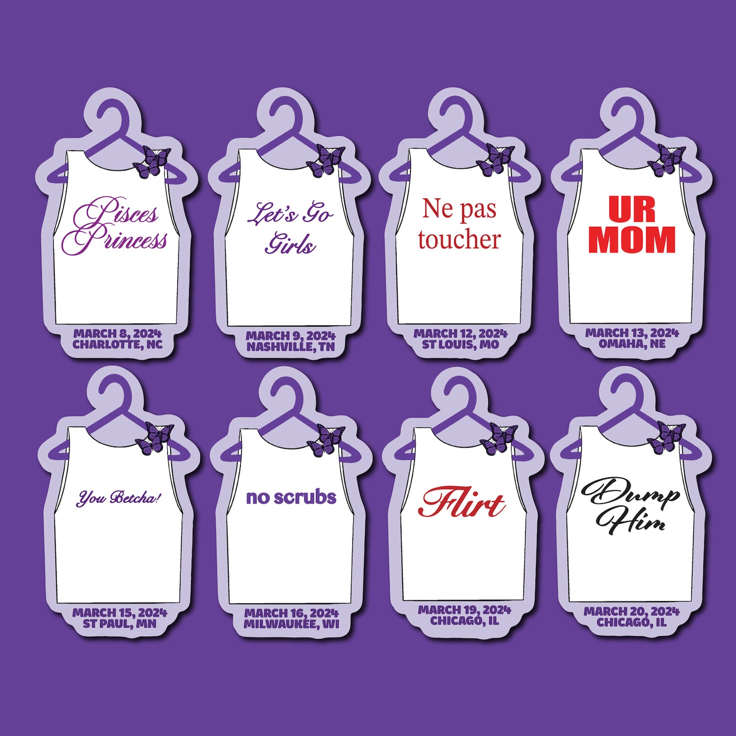 Concert Outfits Glossy Sticker