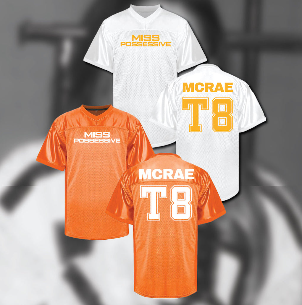 Miss Possessive Orange and White Jersey