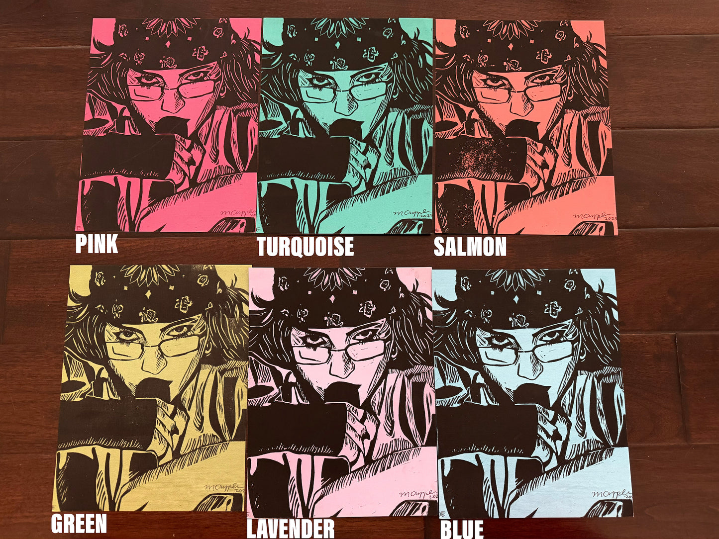 "Guess" Linoleum Block Print