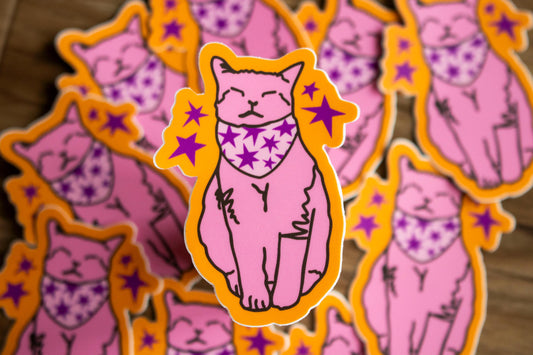 Bandana Cat Vinyl Sticker